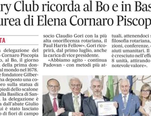 ROTARY CLUB RICORDA AL BO E IN BASILICA LA LAUREA DI ELENA CORNARO PISCOPIA